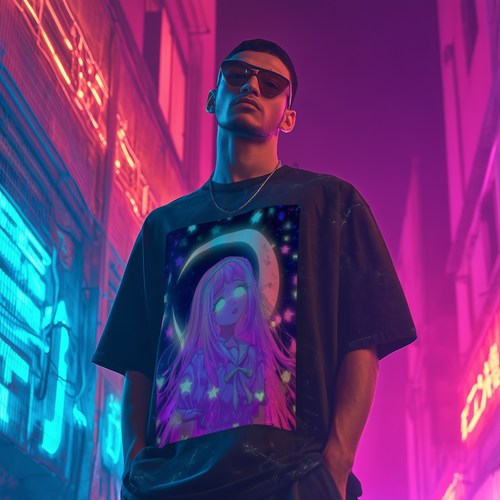 LUNAR GAZE – Unisex Acid Wash Oversized Tee