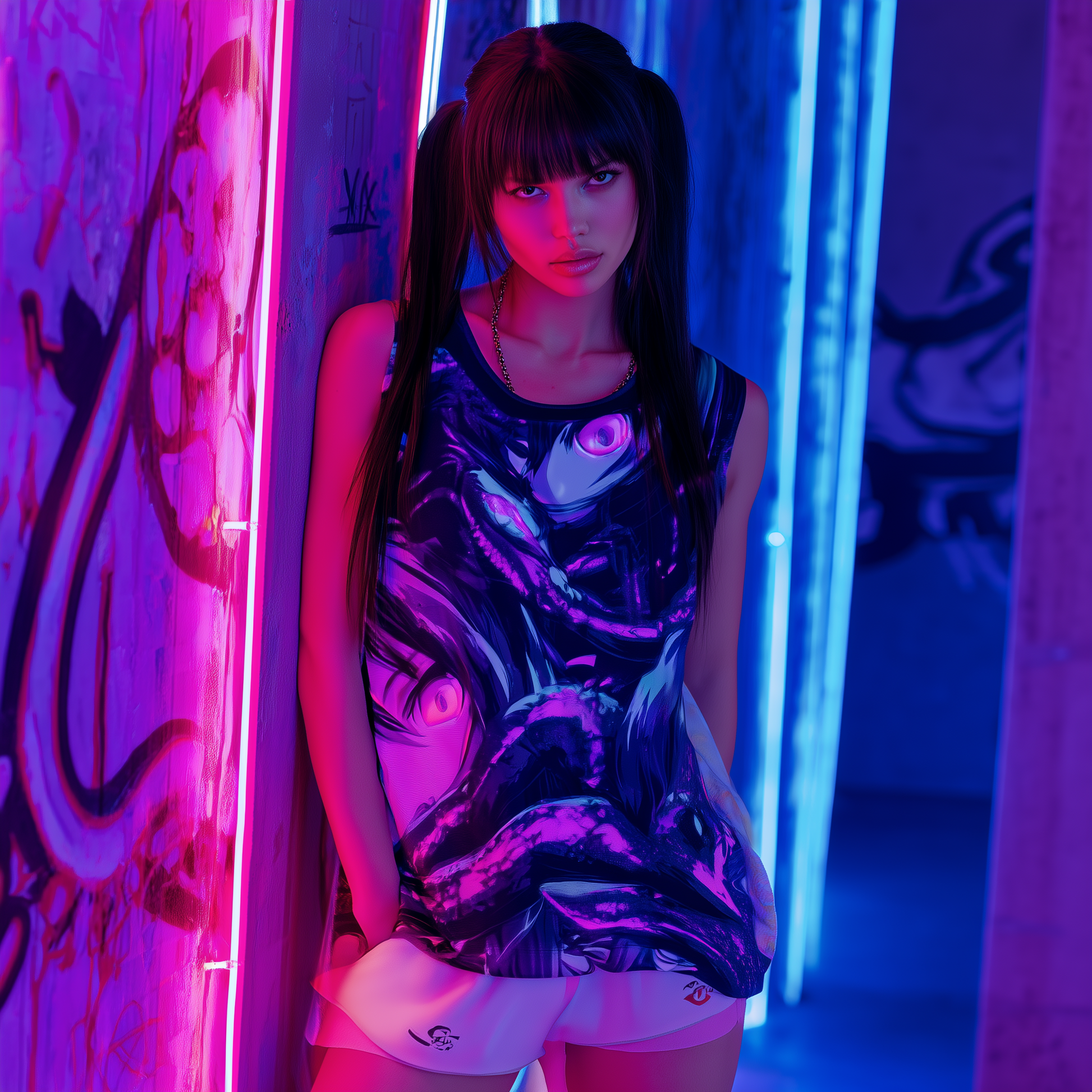 Neon Serpent Unisex Anime Sleeveless Tee