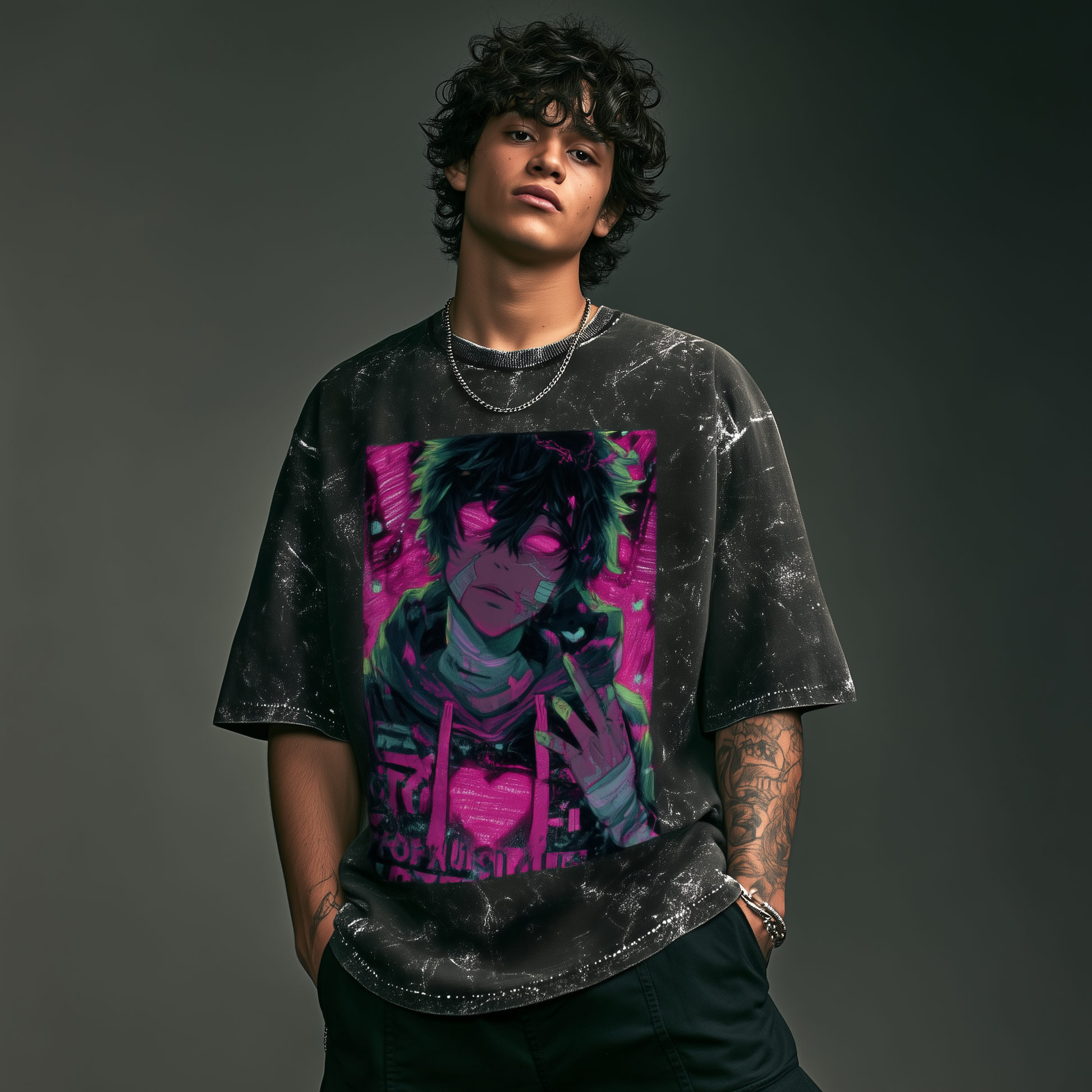 💜 GLITCH IN MY BLOOD – Unisex Acid Washed Oversized Tee